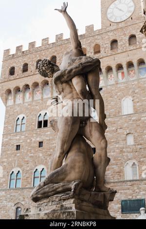 Sculture nella Loggia di Lanzi, Firenze Foto Stock