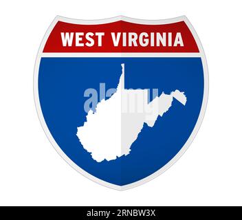 West Virginia - indicazione per l'Interstate Foto Stock