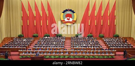 (160312) -- PECHINO, 12 marzo 2016 -- la quarta riunione plenaria della quarta sessione del Comitato Nazionale della XII Conferenza politica consultiva del popolo cinese si tiene presso la grande sala del popolo a Pechino, capitale della Cina, il 12 marzo 2016. )(mcg) (DUE SESSIONI)CINA-PECHINO-CPPCC-4A RIUNIONE PLENARIA (CN) Lixhe PUBLICATIONxNOTxINxCHN 160312 Pechino 12 marzo 2016 la quarta riunione Plenaria della quarta sessione del 12° Comitato Nazionale della Conferenza consultiva politica delle celebrità cinesi È eroe PRESSO la grande sala delle celebrità di Pechino capitale del C. Foto Stock