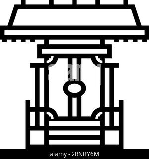 kamidana household shrine shintoism line icon vector illustration Stock Vector