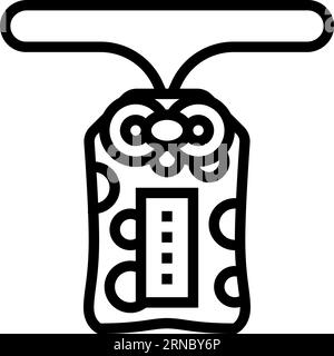 omamori amuleto shintoism line icon illustrazione vettoriale Illustrazione Vettoriale