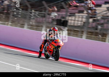 Albert Arenas (75) of Spain and Red Bull KTM Ajo during the MOTO 2 Free Practice 1 of the Catalunya Grand Prix at Montmelo racetrack, Spain on September 01, 2023 (Photo: Alvaro Sanchez) Credit: CORDON PRESS/Alamy Live News Stock Photo