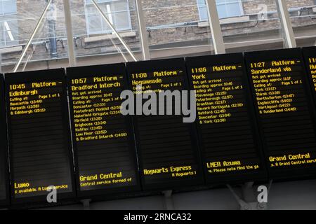 Kings Cross Station, Londra, Regno Unito. 1 settembre 2023. I fan di Harry Potter si riuniscono per prendere l'Hogwarts Express per tornare a scuola per il nuovo mandato all'evento annuale "Back to Hogwarts". Credit Mark Lear / Alamy Live News Foto Stock