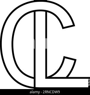 Logo LC cl icona segno interlacciato lettere c l Illustrazione Vettoriale