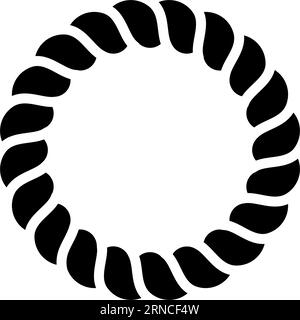 shimenawa ring shintoism glyph icon vector illustration Stock Vector