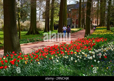 BRUXELLES, 12 aprile 2016 -- i visitatori camminano accanto ai fiori durante Floralia Brussels, una fiera internazionale dei fiori che si tiene nel castello di Groot-Bijgaarden, sobborgo occidentale di Bruxelles, Belgio, 12 aprile 2016. Oltre 1,7 milioni di piante di circa 550 specie di fiori sono esposte durante il Floralia Brussels, che va dal 6 aprile al 6 maggio. ) (Lyi) BELGIO-BRUXELLES-FLORALIA GongxBing PUBLICATIONxNOTxINxCHN Bruxelles 12 aprile 2016 i visitatori camminano accanto ai Fiori durante Floralia Bruxelles fino all'eroe della Fiera internazionale dei Fiori a Groot Bijgaarden Castle WEST sobborgo di Bruxelles Belgio 12 aprile 2016 oltre 1 7 milioni Foto Stock