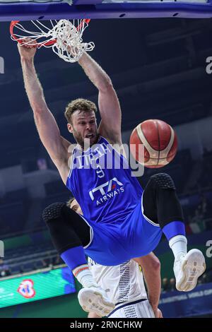 Manila, Philippines. 1st Sep, 2023. Nicolo Melli of Italy dunks during the second round match between Serbia and Italy at the 2023 FIBA World Cup in Manila, the Philippines, Sept. 1, 2023. Credit: Wu Zhuang/Xinhua/Alamy Live News Stock Photo