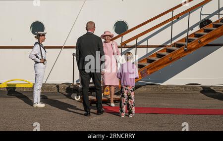 1 settembre 2023, Fredericia Danimarca, la regina Margherita II di Danimarca visita Fredericia Foto Stock