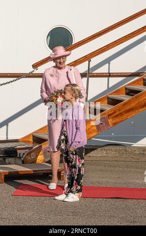 1 settembre 2023, Fredericia Danimarca, la regina Margherita II di Danimarca visita Fredericia Foto Stock