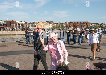 1 settembre 2023, Fredericia Danimarca, la regina Margherita II di Danimarca visita Fredericia Foto Stock