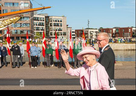 1 settembre 2023, Fredericia Danimarca, la regina Margherita II di Danimarca visita Fredericia Foto Stock