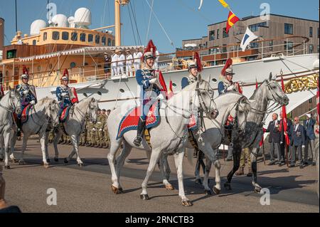 1 settembre 2023, Fredericia Danimarca, la regina Margherita II di Danimarca visita Fredericia Foto Stock