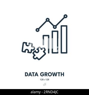 Icona di crescita dei dati. Avanzamento, rapporto, grafico. Tratto modificabile. Icona vettore semplice Illustrazione Vettoriale