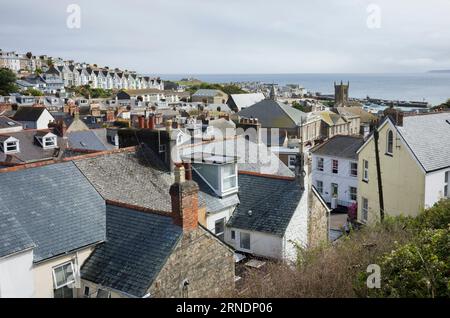 Vista sui tetti di St Ives in Cornovaglia Foto Stock