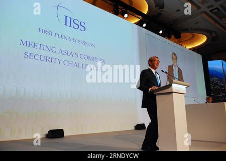 (160604) -- SINGAPORE, June 4, 2016 -- U.S. Defense Secretary Ashton Carter attends the 15th Shangri-La Dialogue in Singapore, on June 4, 2016. The 15th Shangri-La Dialogue entered the second day in Singapore on Saturday. ) SINGAPORE-SHANGRI-LA DIALOGUE-U.S. DEFENSE SECRETARY ThenxChihxWey PUBLICATIONxNOTxINxCHN   Singapore June 4 2016 U S Defense Secretary Ashton Carter Attends The 15th Shangri La Dialogue in Singapore ON June 4 2016 The 15th Shangri La Dialogue entered The Second Day in Singapore ON Saturday Singapore Shangri La Dialogue U S Defense Secretary ThenxChihxWey PUBLICATIONxNOTxIN Stock Photo