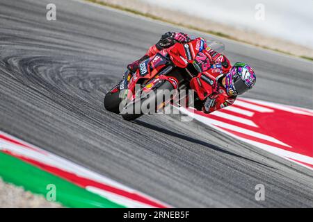 1 settembre 2023: Il Circuit de Barcelona-Catalunya, Barcellona, Spagna: Enea Bastianini (23) dell'Italia e Ducati Team durante le prove libere di MOTO GP 1 del Gran Premio di Catalunya all'autodromo di Montmelo Foto Stock