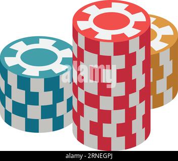 Casino chips stacks. Playing gambling game icon Illustrazione Vettoriale
