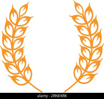 Rye ears emblem. Wreath logo. Bread and beer product label Stock Vector