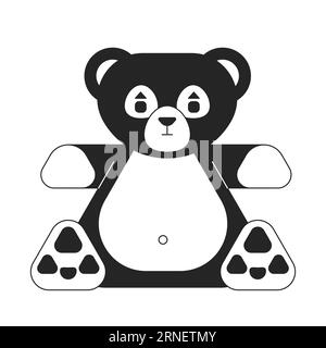 Oggetto vettoriale isolato monocromatico piatto Teddy Bear Illustrazione Vettoriale