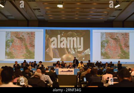 (160715) -- ISTANBUL, 15 luglio 2016 -- i rappresentanti discutono durante la valutazione del paesaggio culturale dell'arte rupestre di Zuojiang Huashan in Cina alla 40a sessione del Comitato del patrimonio mondiale tenutasi a Istanbul, in Turchia, il 15 luglio 2016. Il paesaggio culturale dell'arte rupestre di Zuojiang Huashan della Cina è stato aggiunto alla Lista del Patrimonio Mondiale qui il venerdì. ) TURCHIA-ISTANBUL-PATRIMONIO MONDIALE-ARTE RUPESTRE CINESE PAESAGGIO CULTURALE HexCanling PUBLICATIONxNOTxINxCHN 160715 Istanbul 15 luglio 2016 i rappresentanti discutono durante la valutazione del paesaggio culturale dell'Arte rupestre di Huashan della Cina ALLA 40a sessione dell'Heritag Mondiale Foto Stock