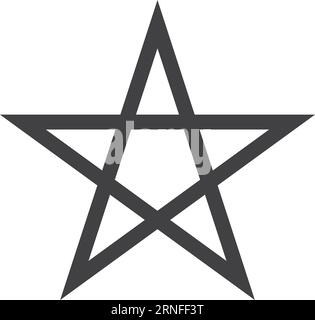 Linear star symbol. Black icon. Simple shape Stock Vector