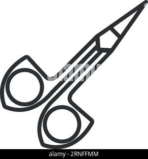 L'icona delle forbici per manicure. Simbolo utensile da taglio chiodi Illustrazione Vettoriale