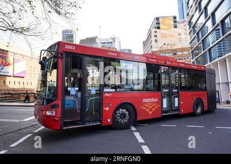 Sydney, Australia. 17 agosto 2023. Sydney, Australia, 17 agosto 2023: Un metrobus passa a Sydney, Australia. (Daniela Porcelli/SPP) credito: SPP Sport Press Photo. /Alamy Live News Foto Stock