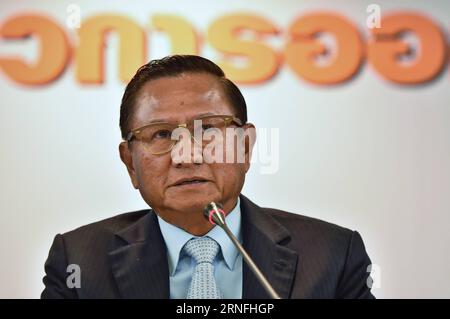 (160810) -- BANGKOK, Aug. 10, 2016 -- Thailand s Election Commission chairman Supachai Somcharoen addresses a news conference in Bangkok, Thailand, Aug. 10, 2016. Thailand s Election Commission said on Wednesday a draft constitution was approved in the country s second-ever national referendum, as 61.35 percent and 58.07 percent of Thais voted Yes to the new charter and an additional question, respectively. ) (zjy) THAILAND-BANGKOK-DRAFT CONSTITUTION-REFERENDUM-APPROVAL LixMangmang PUBLICATIONxNOTxINxCHN   160810 Bangkok Aug 10 2016 Thai country S ELECTION Commission Chairman Supachai  address Stock Photo