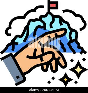 challenge yourself succes color icon vector illustration Illustrazione Vettoriale