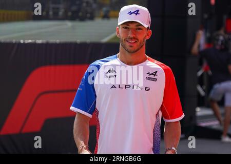 Pierre Gasly di Francia alla guida del (10) BWT Alpine F1 Team A523 durante il Gran Premio d'Italia di Formula 1 Pirelli 2023 il 1 settembre 2023 a Monza, Italia. Crediti: Luca Rossini/e-Mage/Alamy Live News Foto Stock