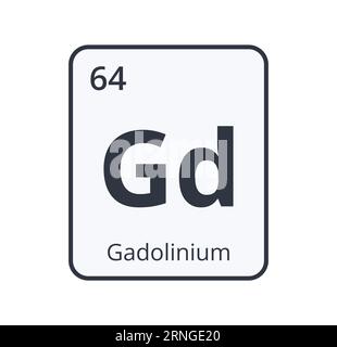 Simbolo chimico del gadolinio. Illustrazione Vettoriale