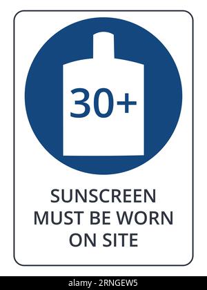Cartello con protezione solare Illustrazione Vettoriale