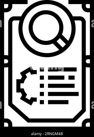 illustrazione vettoriale dell'icona della linea del computer di riparazione diagnostica hardware Illustrazione Vettoriale