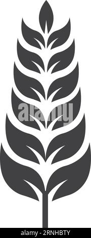 Black crop symbol. Wheat ear stylized logo Stock Vector