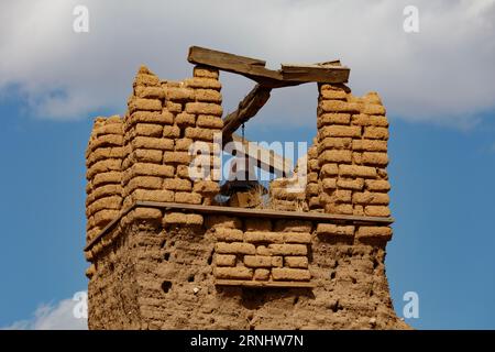 Il cimitero di San Geronimo presso il Pueblo di Taos ospita le rovine della vecchia chiesa di San Geronimo, New Mexico Foto Stock