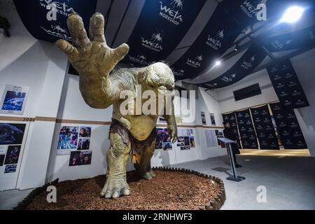 (161213) -- TONGXIANG, Dec. 13, 2016 -- Photo taken on Dec. 13, 2016 shows a model of Ogre in the movie The Hobbit during an exhibition of A Future in the Visual Arts - Weta Workshop and the World of Dr. Grordborts in Wuzhen, east China s Zhejiang Province. Weta Digital, a division of Weta Workshop, is a digital visual effects company formed in 1993 based in Wellington, New Zealand. It has won five Academy Awards, or Oscar , for Best Visual Effects which include The Lord of the Rings , Avatar , King Kong . ) (mp) CHINA-ZHEJIANG-WUZHEN-VISUAL ARTS-EXHIBITION (CN) XuxYu PUBLICATIONxNOTxINxCHN Stock Photo