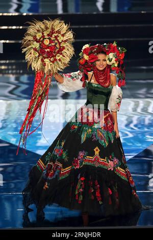 PASAY CITY, 26 gennaio 2017 -- Miss Ucraina Alena Spodynyuk mostra il suo costume nazionale sul palco durante il 65 ° Miss Universo National costume show a Pasay City, nelle Filippine, 26 gennaio 2017. Concorrenti provenienti da vari paesi e regioni sono nelle Filippine per la 65a edizione di Miss Universo. ) (zy) FILIPPINE-MANILA-MISS UNIVERSO-PRELIMINARE SHOW RouellexUmali PUBLICATIONxNOTxINxCHN Pasay City gennaio 26 2017 Miss Ucraina Alena presenta il suo costume nazionale sul palco durante il 65 ° Miss Universo National costume Show a Pasay City le Filippine gennaio 26 2017 concorrenti provenienti da varie C Foto Stock