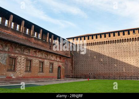 Castiglia Sforza a Milano, Italia Foto Stock