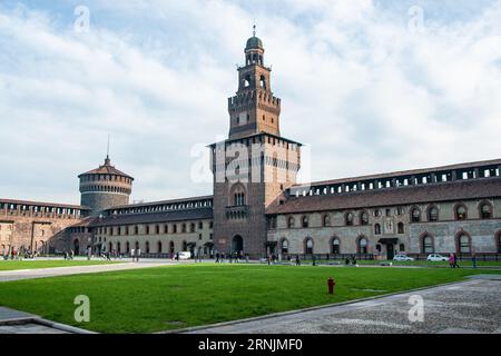 Castiglia Sforza a Milano, Italia Foto Stock