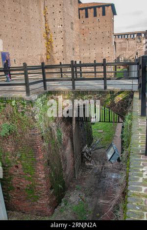 Castiglia Sforza a Milano, Italia Foto Stock