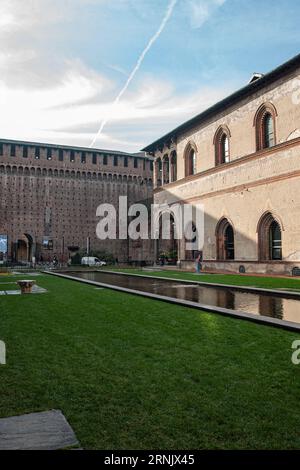 Castiglia Sforza a Milano, Italia Foto Stock