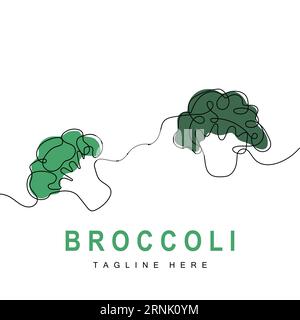 Logo Broccoli, Green Vegetable Vector, Broccoli Wallpaper, Vegetable Supermarket Illustration Garden Product Brand Illustrazione Vettoriale