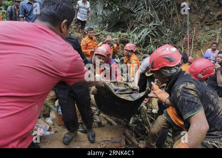 (170304) -- SUMATRA OCCIDENTALE, 4 marzo 2017 -- la squadra di ricerca e soccorso trasferisce un corpo nel villaggio di Koto Alam nel distretto di Limapuluh Kota a Giava Occidentale, Indonesia, 4 marzo 2017. Frane e inondazioni hanno causato almeno quattro morti e migliaia di sfollati interni nella provincia di Sumatra occidentale, nell'Indonesia occidentale, ha dichiarato sabato un alto funzionario dell'agenzia per i disastri. ) (Zjy) INDONESIA-SUMATRA OCCIDENTALE-LAND-SEARCH AND RESCUE Amanda PUBLICATIONxNOTxINxCHN Sumatra OCCIDENTALE 4 marzo 2017 gruppo di ricerca e soccorso trasferimento di un corpo NEL villaggio di Koto Alam del distretto di Kota a Giava OCCIDENTALE Indonesia 4 marzo 2017 Foto Stock