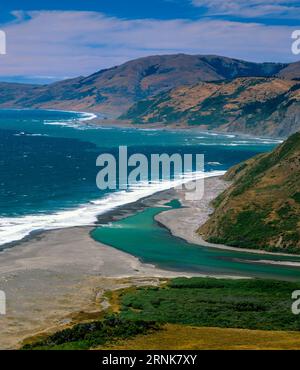 Mattole Beach, foce del fiume Mattole, King Range National Conservation area, Lost Coast, Humboldt County, California Foto Stock