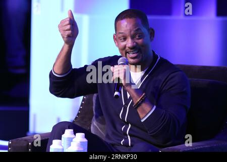 Città del Messico, Messico. 31 agosto 2023. L'attore americano Will Smith durante il suo discorso come parte del Mexico 21st Century 2023 dalla Telmex Foundation al National Auditorium. Il 31 agosto 2023 a città del Messico, Messico. (Immagine di credito: © Ismael Rosas/eyepix via ZUMA Press Wire) SOLO USO EDITORIALE! Non per USO commerciale! Foto Stock