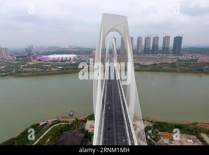 (170501) -- NANNING, 1° maggio 2017 -- una foto aerea scattata il 1° maggio 2017 mostra il ponte Qingshan nella città di Nanning, nella regione autonoma del Guangxi Zhuang nel sud della Cina. Il ponte è stato aperto al traffico il lunedì. ) (Wyl) CHINA-GUANGXI-NANNING-QINGSHAN BRIDGE-OPEN (CN) ZhouxHua PUBLICATIONxNOTxINxCHN Nanning 1 maggio 2017 a foto aerea scattata IL 1 maggio 2017 mostra il ponte Shan Qing nella regione autonoma Di Guangxi Zhuang nel sud della Cina Foto Stock