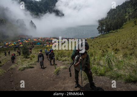 (170512) -- MALANG, 12 maggio 2017 -- gli scalatori camminano fino alla montagna di Semeru, distretto di Malang, Giava Orientale in Indonesia il 12 maggio 2017. ) (Zjy) SCALATORI INDONESIA-MALANG VerixSanovri PUBLICATIONxNOTxINxCHN Malang 12 maggio 2017 scalatori camminano fino alla montagna di Semeru Malang Distretto di Giava Est in Indonesia IL 12 maggio 2017 zjy Indonesia Malang Monte scalatori VerixSanovri PUBLICATIONxNOTxINxCHN Foto Stock