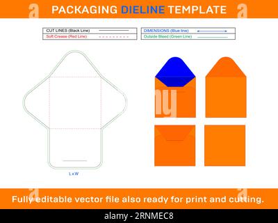 Design modello linea stampo busta quadrata Illustrazione Vettoriale