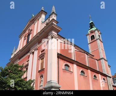 Chiesa francescana dell'Annunciazione nella città di Lubiana in Slovenia in Europa Foto Stock