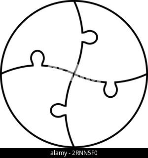 Infografiche modello cerchio settori divisi, elementi puzzle rotondi puzzle infografiche Illustrazione Vettoriale